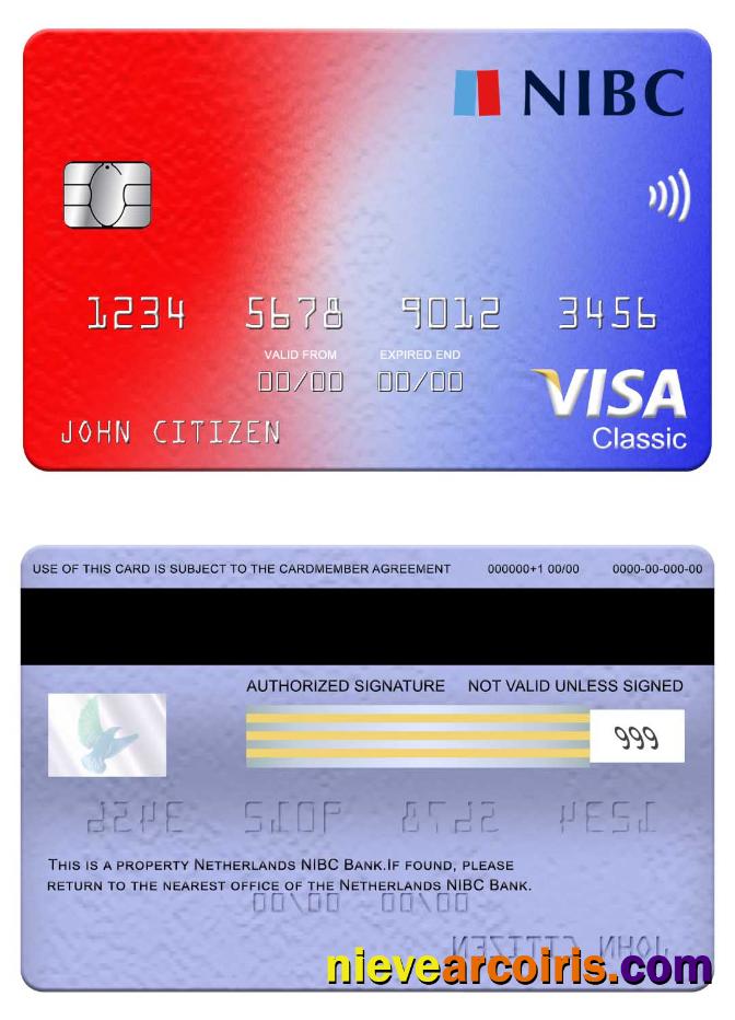Netherlands NIBC Bank visa classic card